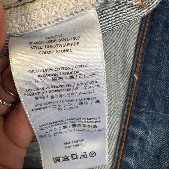 RE/DONE Super High Drainpipe Atomic Denim Jeans ankle zipper straight leg - Picture 12 of 12